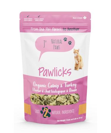 Just Natural Paws Cat Pawlicks - Organic Catnip & Turkey - Freeze Dried - Two Ingredients - Healthy Natural Cat Treat & Food Topper