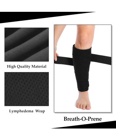 3 Pairs Lymphedema Compression Leg Wraps - Adjustable Medical Shin Splint Covers for Fatigue Relief (Black - Buy Online on GoSupps.com