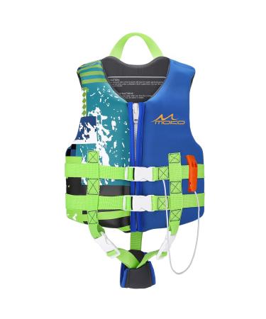 MoKo Swimming Vest for Kids 17.6-77 lbs, Clearance Children Swim Vests Water Activity Equipment Cute Pattern Watersports Swimming Device for Toddlers Boys Girls, S/M/L Size Indigo L Size
