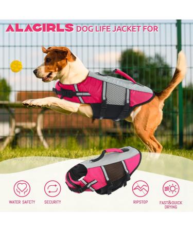 Wallpage Dog Vest for Large Dogs | Reflective Lifesaver Floatation Aid | High Visibility Summer Bathing Clothing | Pink XXL (78-88cm Chest) - Buy Online on GoSupps.com