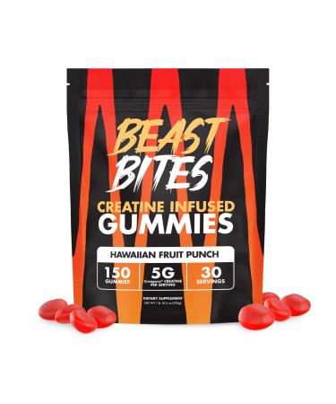 BEAST BITES Creatine Monohydrate Gummies - for Men and Women - 5g Creapure Creatine Support Muscle Mass Strength and Cognitive Function - Made in USA - 150 Gummies - 30 Servings