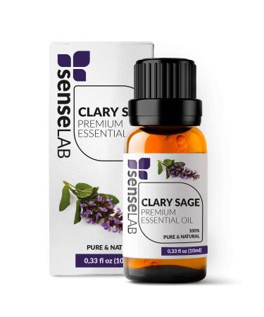 SenseLAB Clary Sage Essential Oil -100% Pure Extract Clary Sage Oil Essential Oil - Therapeutic Grade Essential Oils for Diffuser and Humidifier - Soothing and Mood Balance Oil - Hair Care Oil (10 ml) Clary Sage 10ml
