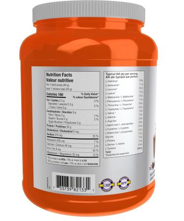 NOW Sports Nutrition Pea Protein 24 g Easily Digested Dutch Chocolate Flavoured Powder 907g Dutch chocolate 907 g - Buy Online on GoSupps.com