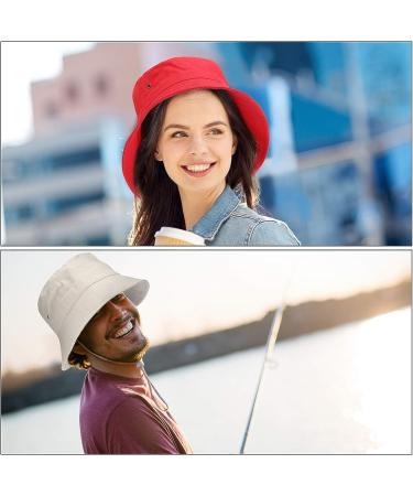 4-Piece Bucket Hat Set for Men, Women, and Kids - Sun Beach Travel Fishing Hats (Black, White, Beige, Red) - Buy Online on GoSupps.com