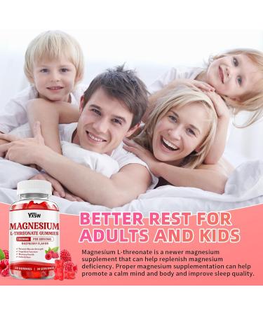 Magnesium L-Threonate Gummies 1000mg Sugar-Free Magnesium L-Threonate Supplement for Kids & Adults for Muscle & Nervous System Support Raspberry Flavor 60 Count (Pack of 1) - Buy Online on GoSupps.com