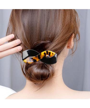 CHOISBEING 2 Pcs Non-slip French Tortoise Hair Barrettes with Crystal Rhinestones - Retro Hair Clips for Thick Hair (Tortoise) - Buy Online on GoSupps.com