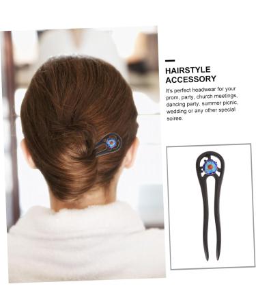 minkissy Double Prong Hair Clips Sandalwood Hair Clip Hairstyle Accessory U Shaped Hair Pin Ebony Hairpin Bamboo - Buy Online on GoSupps.com