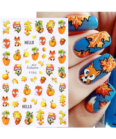 3D Maple Leaf Nail Art Stickers - Fall Embossed Decals for Women & Girls | Autumn Thanksgiving Nail Decorations (4 Sheets - Buy Online on GoSupps.com