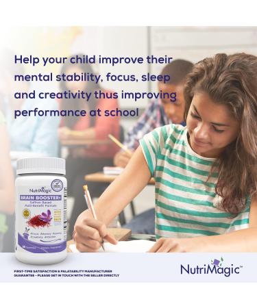 NutriMagic Kids Brain Booster with Saffron Extract and Essential Vitamins - 60 Vegan Gummies for Focus, Memory, and Mood Support - Buy Online on GoSupps.com
