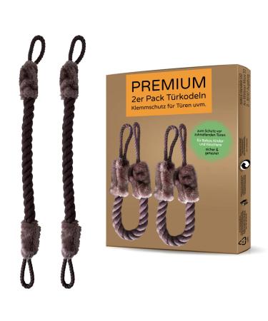 NWLS 2 Set turmeric clamping protection for doors door stopper |To protect against banging doors for babies children & pets |Safe & tested |Cotton/polyester |61cm |Brown - 2 Set