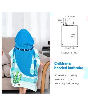Supgomax Hooded Bathing Poncho for Kids | Cartoon Shark Towel | Absorbent Beach & Shower Hooded Bath Towel for Children - Buy Online on GoSupps.com