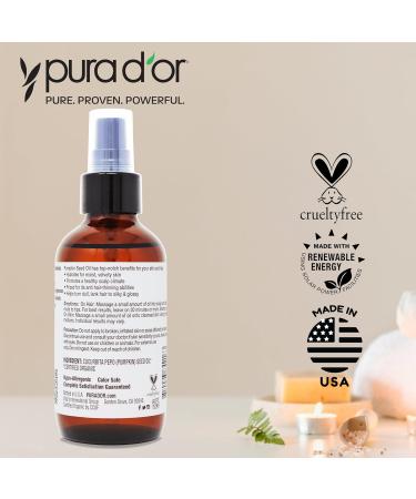 PURA D OR Organic Pumpkin Seed Oil 4 Oz - 100% Pure USDA Premium Body & Hair Growth Serum - Cold Pressed Unrefined Hexane-Free Oil for Men & Women - Buy Online on GoSupps.com