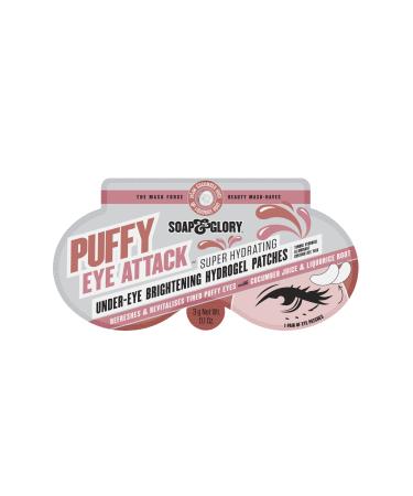 Soap & Glory Puffy Eye Attack Brightening Under Eye Mask - Eye Gel Pads to Reduce Appearance of Dark Circles & Eye Bags - Hydrating Puffy Eyes Treatment (1 Count)