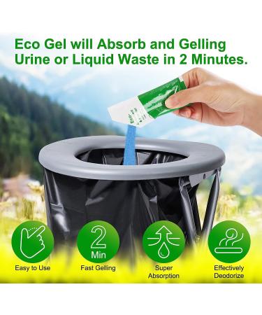 25 Pack Poo Powder for Portable Camping Toilets - Degradable Absorbent Gel for RVs, Composting, Hiking - Emergency Waste Treatment - Buy Online on GoSupps.com