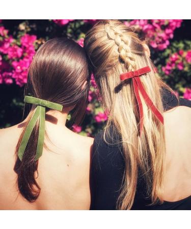 Limtula 2pieces Colorful Ribbon Bowknot Hair Scrunchies Elastic Hair Ropes Ponytail Holder Festival Woman Hair Supplies Black - Buy Online on GoSupps.com