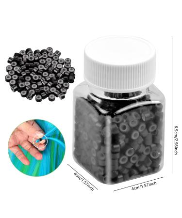 Jinlaili 500 Microrings for Hair Extensions - Black 3mm Nanorings Micro Loops & Micro Beads for I-Tip & Cold Extensions - Premium Silicone Quality - Buy Online on GoSupps.com