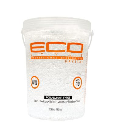 Eco Style Krystal Styling Gel - Adds Body and Shine to all Styles - Moisturizes and Maintains Healthy Hair - Strong  Weightless Hold - Ideal for any Hair Type and Color - Leaves No Residue - 80 oz