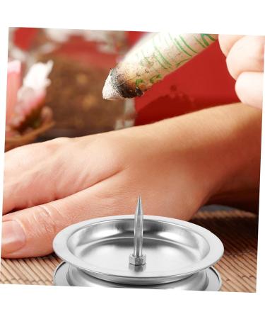Frcolor Moxibustion Stick Holder Set - 2 Stainless Steel Bases for Moxa Sticks & Incense - Durable & Efficient Heat Distribution - Buy Online on GoSupps.com
