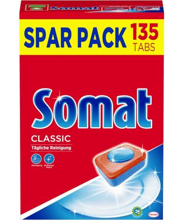 Somat Classic Dishwasher Tabs - 270 Count | Extra Power & Glass Protection | Daily Dish Cleaning | International Shipping - Buy Online on GoSupps.com