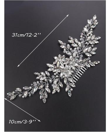 Hair Accessories Bridal Vintage Silver Full Rhinestones Big Hair Comb Bridal Shinny Pearls and Crystals Comb Headpiece Bridal Hair Piece Wedding Head Piece (Color : Rose gold) - Buy Online on GoSupps.com