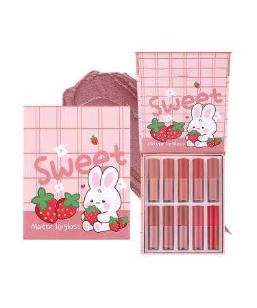 Volumizing Lip Gloss - Long-Lasting Shade No. 10 Colors Matte Balm Cosmetic for Women Teenagers Weddings and Everyday Use