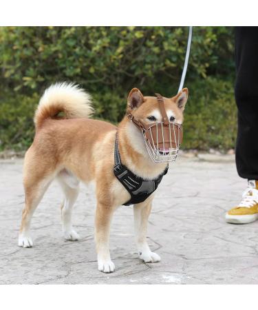 Yinrikom Dog Muzzle - Breathable Adjustable Metal Basket for Medium & Large Dogs | Ryltd - Buy Online on GoSupps.com