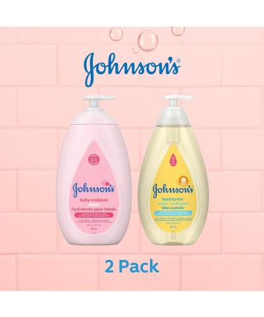 Johnson's Baby Wash and Shampoo for Baths Head-to-Toe Tear Free 800 ml & Lotion Body Moisturizer for Dry Delicate Skin 800ml Regimen Pack of 2 (2x800ml) 800 ml (Pack of 2) - Buy Online on GoSupps.com