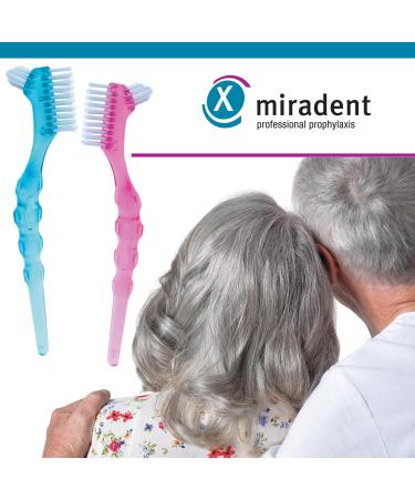 Miradent Protho Brush de Luxe Pink - Ergonomic Travel Brush Two Sizes Big Handle Perfect for On-the-Go - Buy Online on GoSupps.com