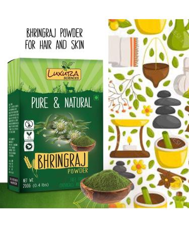 Luxura Sciences Natural Bhringraj Powder for hair growth and conditioning 200 Grams (Eclipta Alba) by Luxura Sciences - Buy Online on GoSupps.com