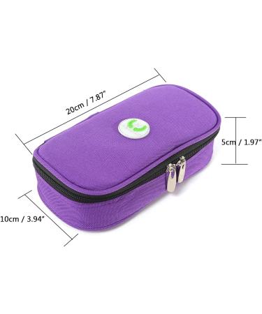 Vianber Portable Insulin Organizer Cooling Bag - Medical Travel Protection Box for Diabetics with 2 Cooling Packs - Purple - Buy Online on GoSupps.com