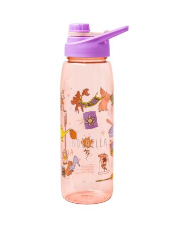 Silver Buffalo Disney Princess Icons Tritan Water Bottle Screw Top Lid  28 Ounces