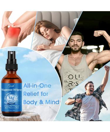 Pjordo 2 Pack Pure Magnesium Oil Spray 100% Natural Ingredients for Caring Body Topical Magnesium Spray for Feet & Sleep Portable Bottle Design Easy to Absorb and Use - Buy Online on GoSupps.com