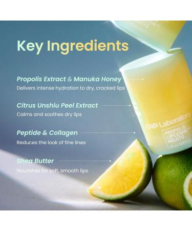 CNP Honey Lip Mask Mojito - Hydrating Propolis Lip Butter Long-lasting Lip Plumper & Gentle Exfoliation | Korean Skincare - Buy Online on GoSupps.com
