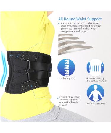 Adjustable Lumbar Belt for Herniated Disc & Sciatica Relief | Breathable Mesh Curved Aluminum Support Size M - Buy Online on GoSupps.com