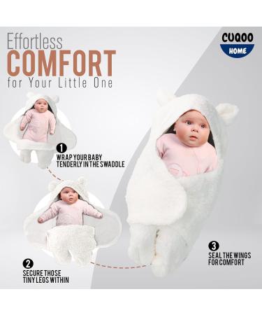CUQOO Super Soft Swaddles for Newborn - Cream | Thermal 100% Cotton Baby Blanket & Swaddle Sleeping Bag - Buy Online on GoSupps.com