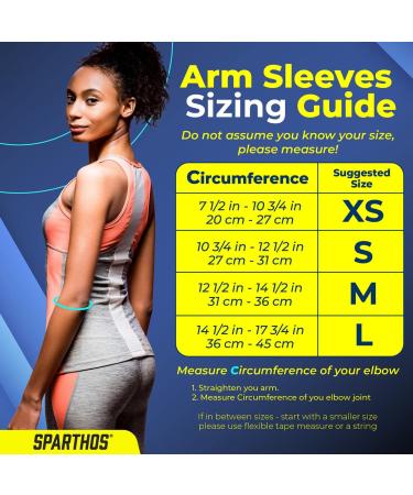 Sparthos Arm Compression Sleeves - Recovery Aid for Active Lifestyle - Breathable Elastic Blend - Midnight Black (Medium) - Buy Online on GoSupps.com
