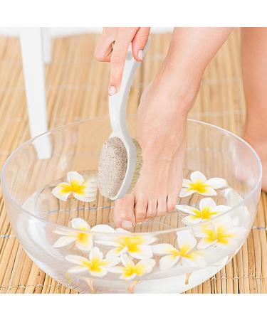 Fellflying Foot Brush and Pumice Stone | 2 in 1 Multifunctional Foot Scrubber Foot Care Tools Comfortable Anti-Slip Bathroom Accessories Gentle Callus Remover for Feet Pumice Stone for Feet White - Buy Online on GoSupps.com