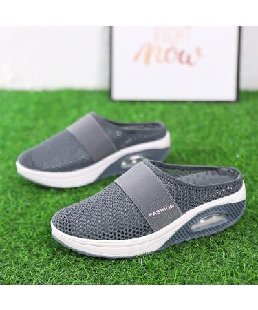 LELISKA Sevensmz Women's Air Cushion Slip-On Walking Shoes - Grey EU 43 | Orthopedic Diabetic Platform Shoes - Buy Online on GoSupps.com