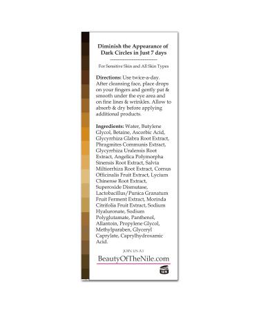 Dark Under Eye Circle Eraser - Vitamin C+ Serum for Skin of Color | Reduce Puffiness & Wrinkles | Beauty of the Nile 1 Oz - Buy Online on GoSupps.com