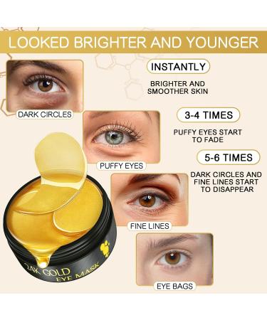 24K Gold Under Eye Patches - Collagen Treatment for Dark Circles and Puffy Eyes - Buy Online on GoSupps.com