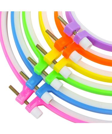 Similane Embroidery Hoops Set - 6 Plastic Cross Stitch Hoop Rings (3.4-10.2 inch), Multicolor - Ideal for Embroidery and Cross Stitch - Buy Online on GoSupps.com