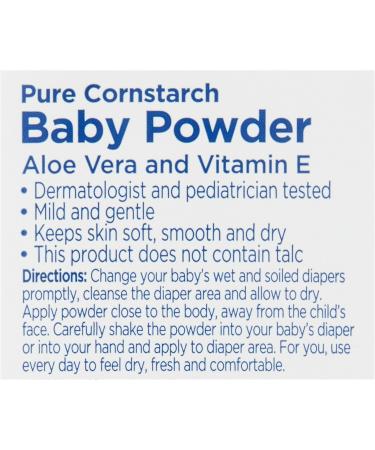 Pure Cornstarch Baby Powder with Aloe & Vitamin E - 15 oz (2 Pack) | International Shipping Available - Buy Online on GoSupps.com