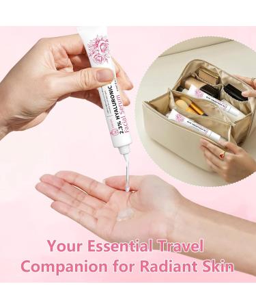 2.3% Hyaluronic Acid Serum for Face with 5% Rosa Flower Water Deep Moisturizing Anti-Wrinkle(3Pack-Each 15g) - Buy Online on GoSupps.com