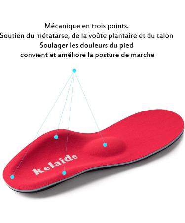 Plantar Fasciitis Arch Support Insoles | Orthotic Inserts for Flat Feet Relief | Men & Women | Red UK-13-310mm - Buy Online on GoSupps.com