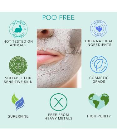 Buy 100% Natural Calcium Bentonite Clay - Cosmetics Quality 454g - POO Free Face Cleaner Blackhead Remover & Pore Minimizer - Super Fine High Purity pH 6 - Buy Online on GoSupps.com