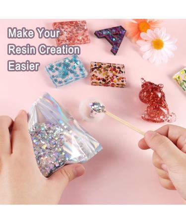 Renfio 50g Holographic Heart Shaped Glitter Confetti Sequins for DIY Art & Decorations - Shiny Laser Silver Chunky 1.75 oz - Buy Online on GoSupps.com