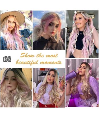 Esmee Long Wavy Blonde Pink Highlight Synthetic Wig - Heat Resistant for Women - Ideal for Daily, Party, Cosplay - Buy Online on GoSupps.com