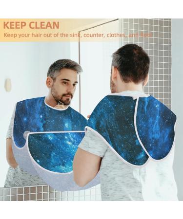Beard Bib Apron for Men - Waterproof Hair Catcher & Grooming Cape - Galaxy Stars Design - Buy Online on GoSupps.com