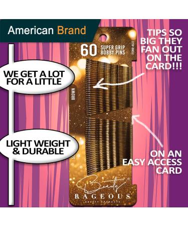 Brown Super Grip Bobby Pins - 60 Count - Buy Online on GoSupps.com