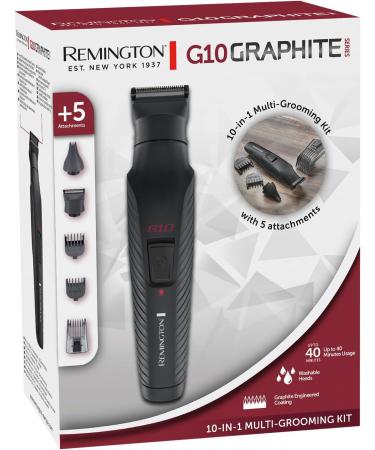 Remington Hair Clipper Men 10-in-1 Kit with 5 attachments Beard & Hair Trimmer Nose Ear & Eyebrow Trimmer G10 (Graphite Engineered Coating Self-Sharpening Blades USB Rechargeable) PG2100 - Buy Online on GoSupps.com
